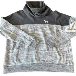 PINK Victoria's Secret Women Sweatshirt Large Gray Cowl Neck Pullover